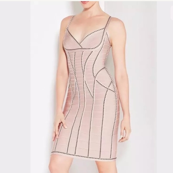 Herve Leger Zehra Bare Combo Jacquard Dress - Picture 2 of 8